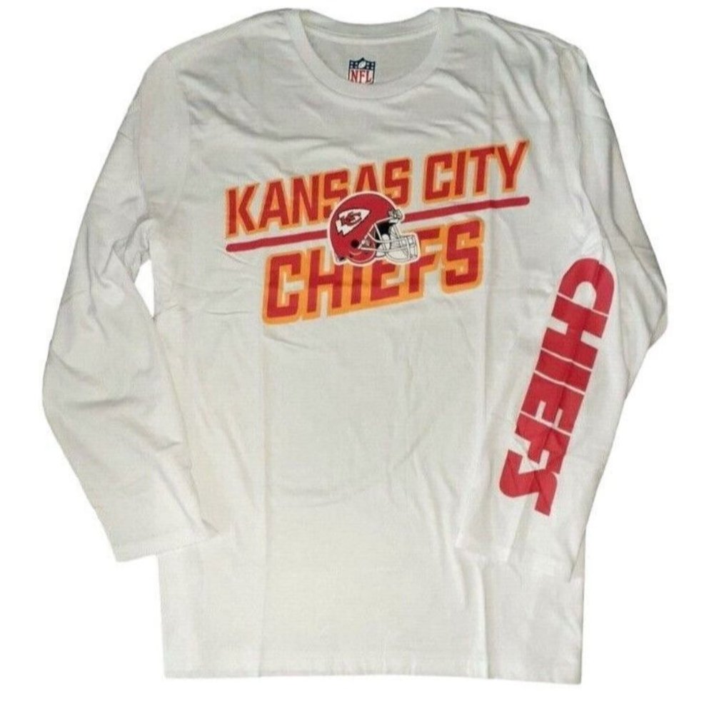 Kansas City Chiefs KC Mens G-III Long Sleeve T-Shirt * S SM White Red Go…
